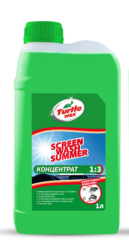Рідина для склоомивоча TURTLE WAX, диня,літо, 0 °С, 1л